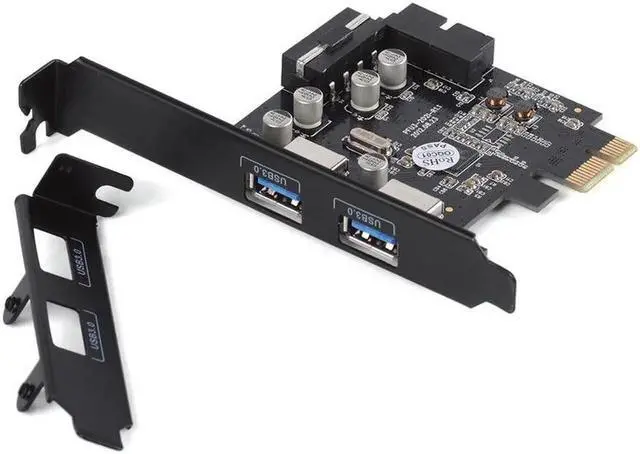 Alt view image 4 of 6 - PCIE to 2 Port USB 3.0 PCI-e Internal 20Pin Adapter PCI Express 5.0Gbps 19Pin FL1100 chipset support WIN10 WIN8 MAC OS