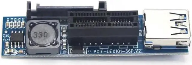 Alt view image 4 of 7 - PCI-E PCI E Express 1X to 1X Extender Adapter Riser Card USB 3.0 Cable SATA Power for Miner Mining Motherboard PCI-E X1 Slot