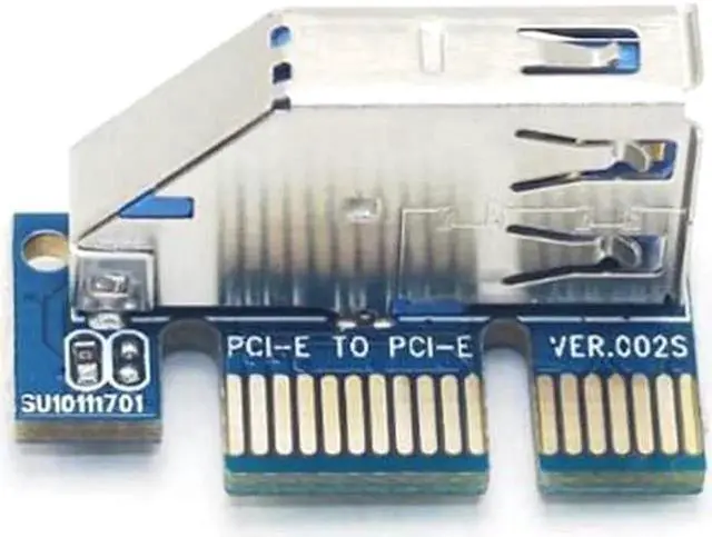 Alt view image 3 of 7 - PCI-E PCI E Express 1X to 1X Extender Adapter Riser Card USB 3.0 Cable SATA Power for Miner Mining Motherboard PCI-E X1 Slot