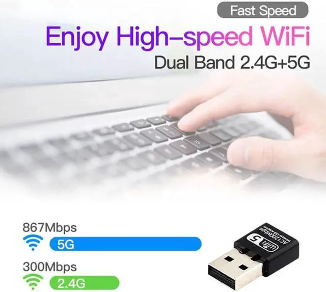 Alt view image 2 of 7 - Dual band AC1200 Wifi Adapter USB 1200Mbps Wifi Adapter 5Ghz Antenna USB Ethernet PC Wireless Lan Wifi Dongle AC Wifi Receiver