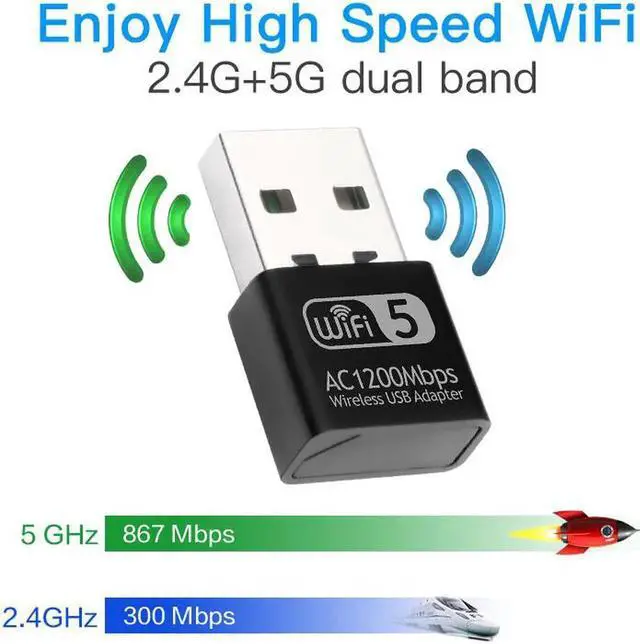 Alt view image 3 of 7 - Dual band AC1200 Wifi Adapter USB 1200Mbps Wifi Adapter 5Ghz Antenna USB Ethernet PC Wireless Lan Wifi Dongle AC Wifi Receiver