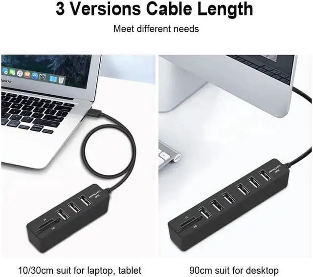 Alt view image 6 of 7 - USB2.0 HUB Multi USB Splitter 2.0 USB Hab SD TF Card Reader Multiple USB HUB for Computer Laptop