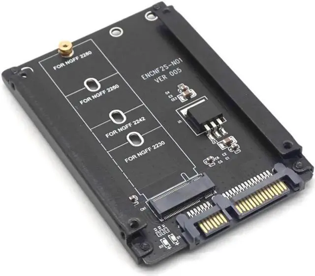 Alt view image 7 of 7 - Metal Case B+M Key M.2 NGFF SSD To 2.5 SATA 6Gb/s Adapter Card With Enclosure Socket M2 NGFF Adapter