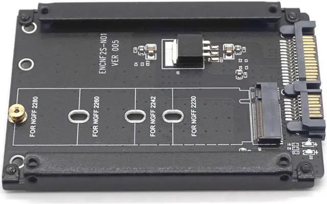 Alt view image 6 of 7 - Metal Case B+M Key M.2 NGFF SSD To 2.5 SATA 6Gb/s Adapter Card With Enclosure Socket M2 NGFF Adapter