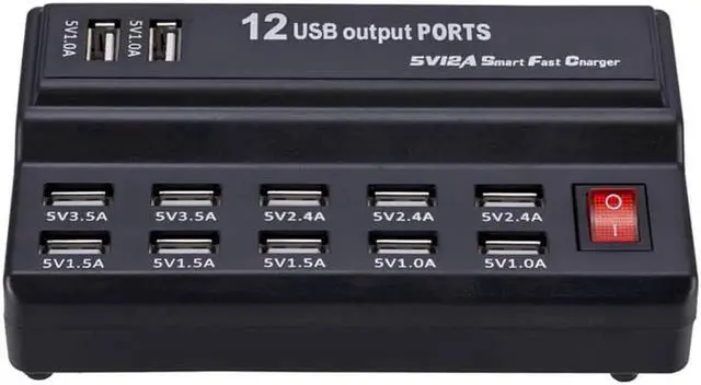 Alt view image 2 of 4 - Smart 10 Ports 12 Ports USB Fast Charger Universal Power Adapter USB Charger Adapter