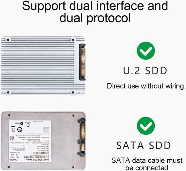 Alt view image 6 of 7 - U.2 to PCI-E X4 Riser Card 3.0 SFF-8639 to SSD Extension Adapter U.2 SSD SATA PCI Express Card for 2.5 Inch SATA HDD