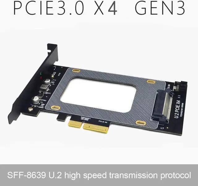 Alt view image 4 of 7 - U.2 to PCI-E X4 Riser Card 3.0 SFF-8639 to SSD Extension Adapter U.2 SSD SATA PCI Express Card for 2.5 Inch SATA HDD