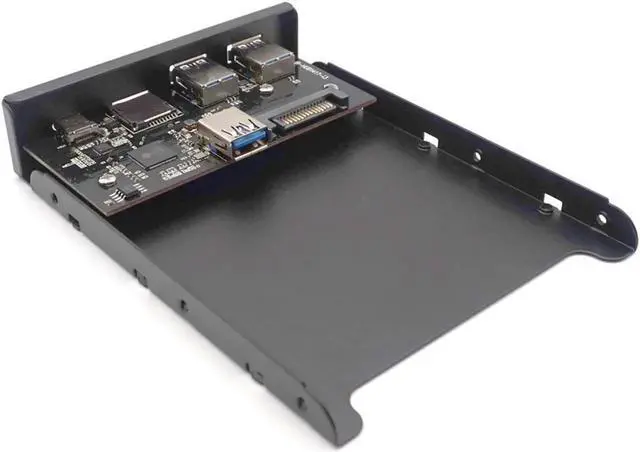 Alt view image 3 of 7 - 2 USB 3.0 A Hub + SD + TF + Type C USB 3.1 to 20Pin Header Floppy Front Drive Panel