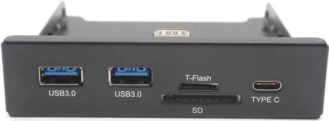 Alt view image 6 of 7 - 2 USB 3.0 A Hub + SD + TF + Type C USB 3.1 to 20Pin Header Floppy Front Drive Panel