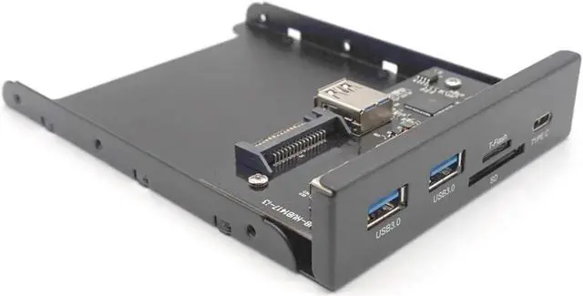 Alt view image 2 of 7 - 2 USB 3.0 A Hub + SD + TF + Type C USB 3.1 to 20Pin Header Floppy Front Drive Panel