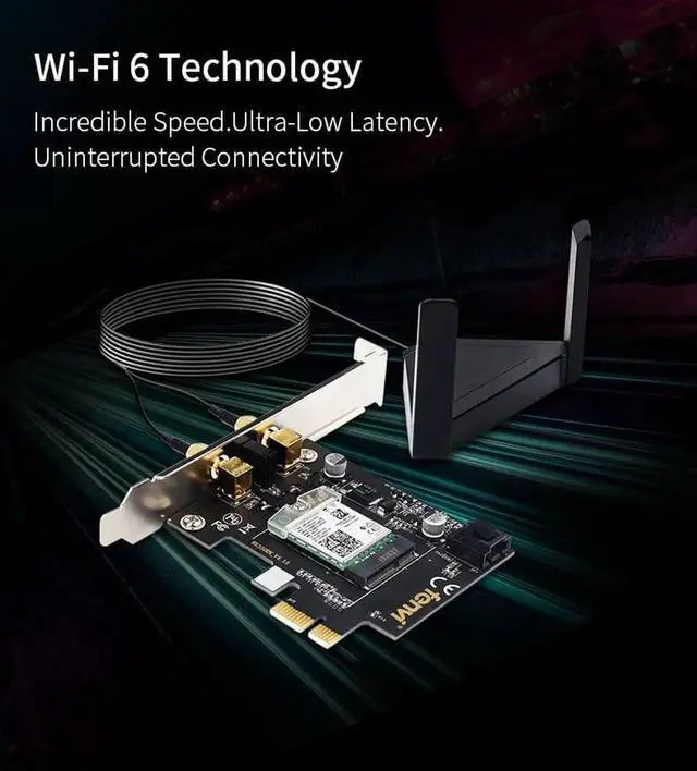 Alt view image 2 of 7 - Dual Band 3000Mbps Wifi 6 PCIe Wireless Adapter Intel AX200 Bluetooth 5.0 Card 2.4G/5Ghz 802.11ac/ax For Desktop PC Network