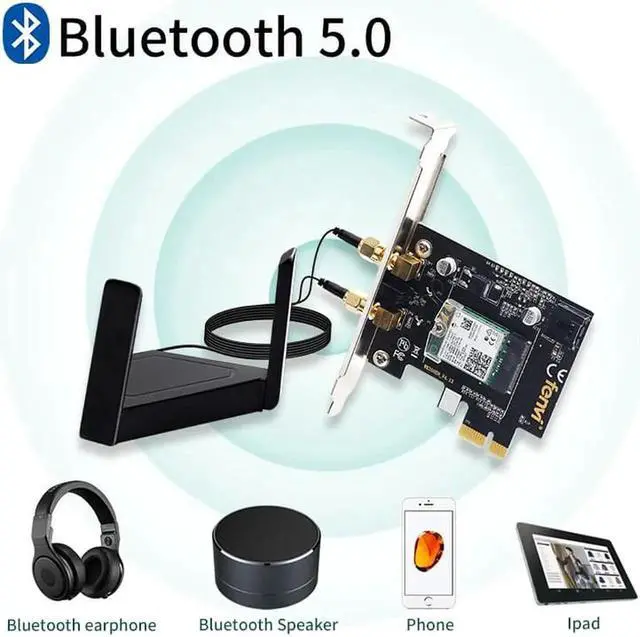 Alt view image 6 of 7 - Dual Band 3000Mbps Wifi 6 PCIe Wireless Adapter Intel AX200 Bluetooth 5.0 Card 2.4G/5Ghz 802.11ac/ax For Desktop PC Network