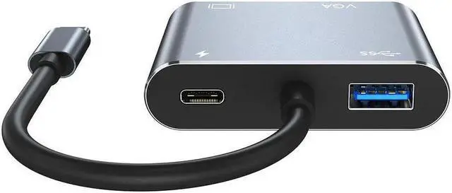 Alt view image 2 of 6 - USB C to VGA HDMI Cable USB 3.1 HUB Type C to VGA adapter monitor cable USB-C to VGA Cable
