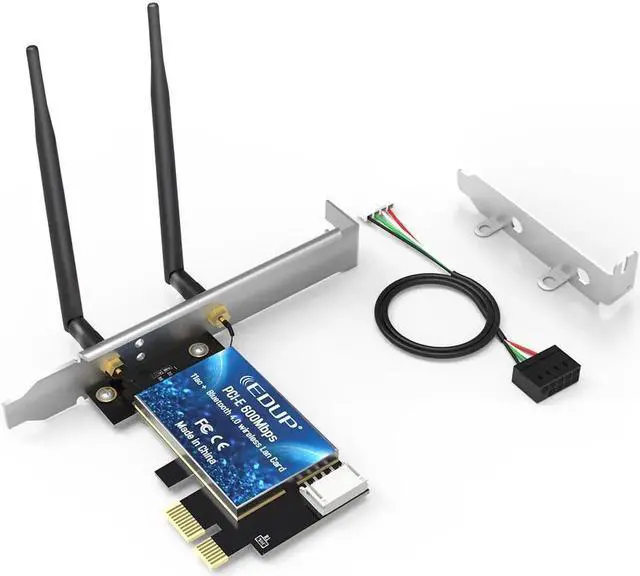 Alt view image 2 of 7 - 600Mbps WIFI PCI Express Network Card 2.4G/5GHz Wireless WiFi Bluetooth PCI-E LAN Card 802.11 ac/b/g/n Adapter For Computer