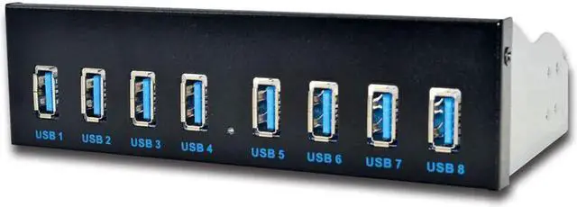 Alt view image 6 of 7 - 8 Port USB Hub USB3 5.25 USB 3.0 Front Panel Splitters USB 3.0 Hub for PC USB-HUB Multiple USB3.0 HUB Splitter Hubs for Computer