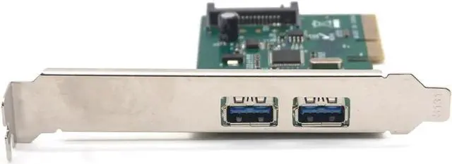 Alt view image 3 of 7 - PCI-E to 2 Port USB3.1 10Gbps Type-A Controller Card PCI Express X4 Chipset for ASMedia ASM1142