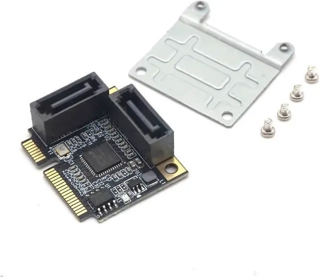 Main image of Mini PCI-E PCI Express to 2 Ports SATA 3.0 Converter SSD HDD SATA3 Controller Expansion Card SATA Multiplier