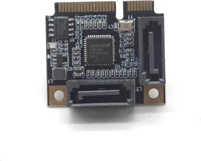Alt view image 7 of 7 - Mini PCI-E PCI Express to 2 Ports SATA 3.0 Converter SSD HDD SATA3 Controller Expansion Card SATA Multiplier