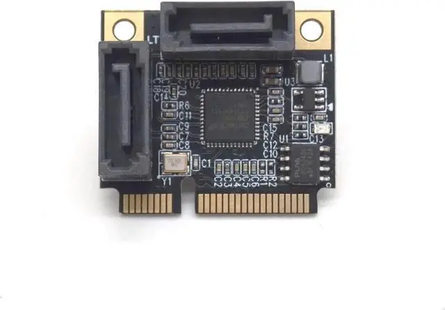 Alt view image 5 of 7 - Mini PCI-E PCI Express to 2 Ports SATA 3.0 Converter SSD HDD SATA3 Controller Expansion Card SATA Multiplier