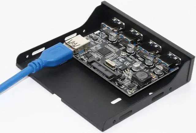 Alt view image 2 of 6 - PCI-E to USB 3.0 PC Front Panel USB Expansion Card PCIE USB Adapter 3.5" Floppy USB3.0 Front Panel Bracket PCI Express x1 Riser