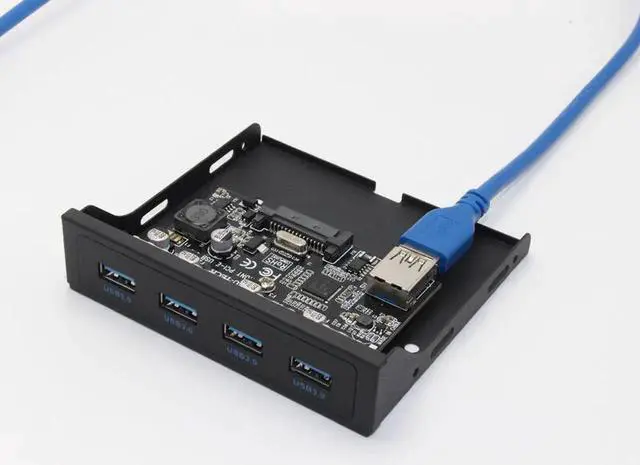 Alt view image 5 of 6 - PCI-E to USB 3.0 PC Front Panel USB Expansion Card PCIE USB Adapter 3.5" Floppy USB3.0 Front Panel Bracket PCI Express x1 Riser