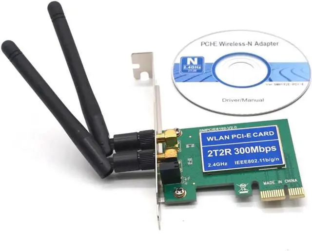 Alt view image 3 of 7 - PCIe Wireless 300Mbps Internal PCIe WiFi Card PCI Express Network Card For PC Desktop 2.4 GHz Dual Antenna PCI-e WLAN Card