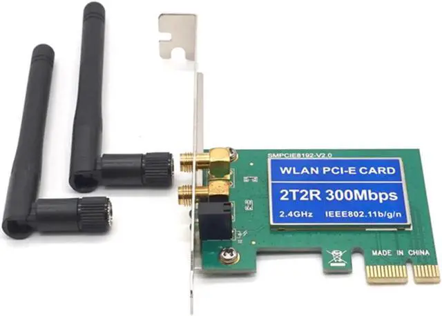 Alt view image 7 of 7 - PCIe Wireless 300Mbps Internal PCIe WiFi Card PCI Express Network Card For PC Desktop 2.4 GHz Dual Antenna PCI-e WLAN Card