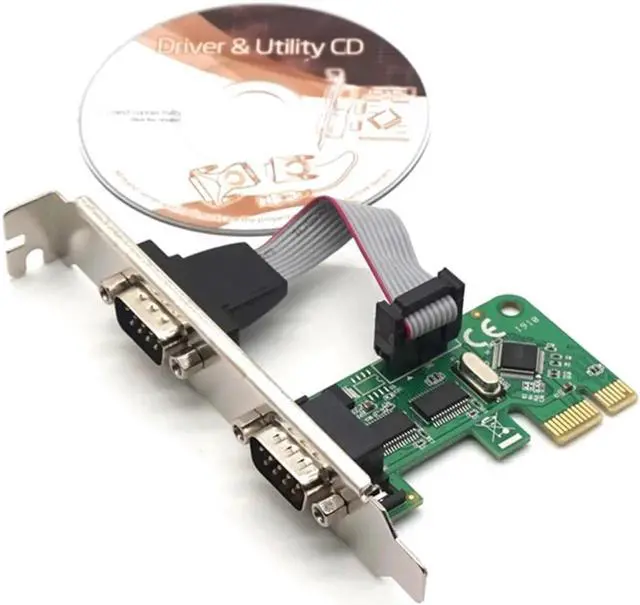 Alt view image 6 of 7 - 2 Port RS232 Serial PCI-Express Expansion Card RS232 COMM DB9 Pin WCH382L Chipset