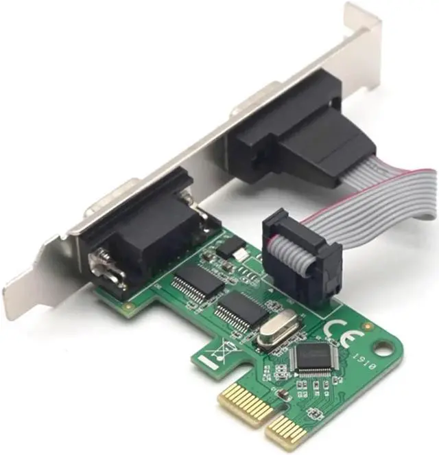 Alt view image 5 of 7 - 2 Port RS232 Serial PCI-Express Expansion Card RS232 COMM DB9 Pin WCH382L Chipset