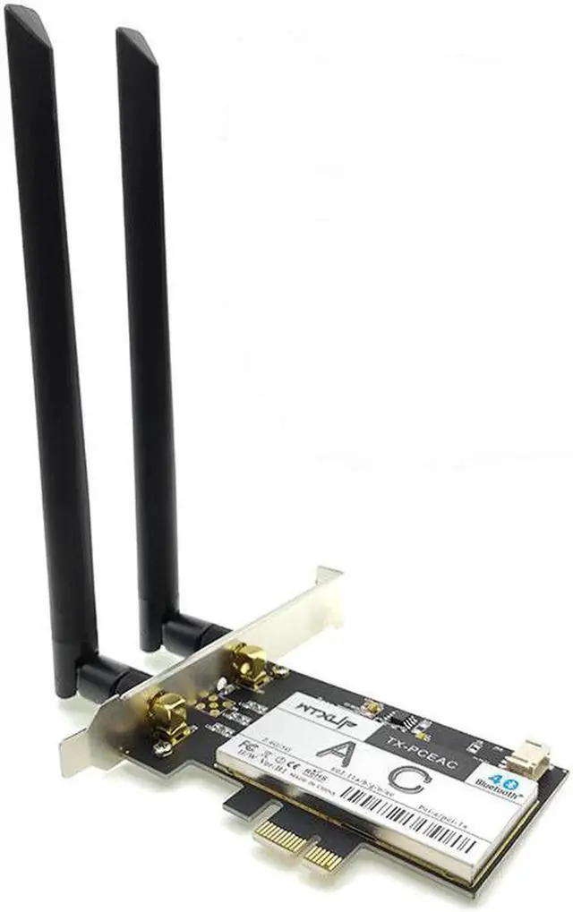 Alt view image 4 of 7 - Qualcomm QCNFA344A NFA344 PCIE Wireless DESKTOP network Card 867Mbps 802.11AC pci-e wifi adapter BLUETOOTH 4.1 BT 4.1 8DBI X 2