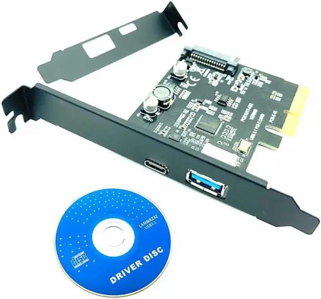 Alt view image 5 of 7 - USB 3.1 Type C PCIe Expansion Card PCI-E to USB3.1 GEN 2 10Gbps USB Type-C + USB3.0 Type A Riser Card PCI Express x4 USB Adapter