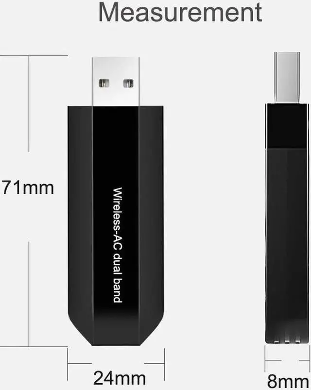 Alt view image 6 of 6 - 802.11AC Wireless USB Dongle AC11 Dual Band 600M 2.4G/5G USB WiFi Adapter For Windows / MAC OS Desktop/Laptop/Pc Wifi Receiver