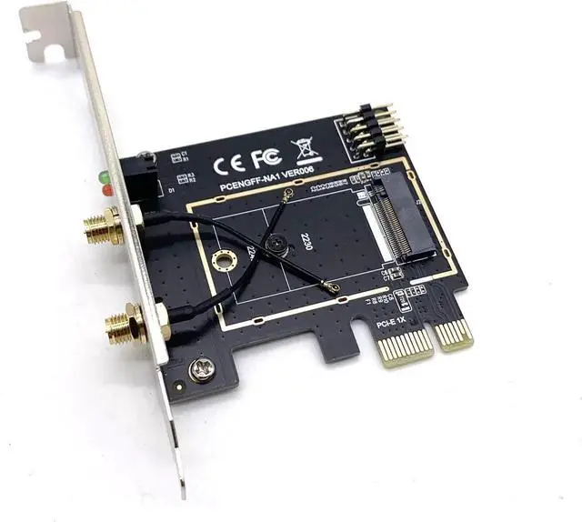 Alt view image 7 of 7 - M.2 NGFF Key A A+E to Mini PCI-E Wireless Adapter WiFi Bluetooth Network Card Converter PCI-Express 1X M2 NGFF Support 2230 2242