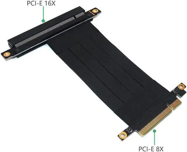 Alt view image 2 of 6 - PCIE Riser PCI-E 8X to 16X Riser Extender Card Adapter PCIe 16X PCI Express Flexible Cable PCIe Gen3 8Gb Cables 15cm Axial Cable