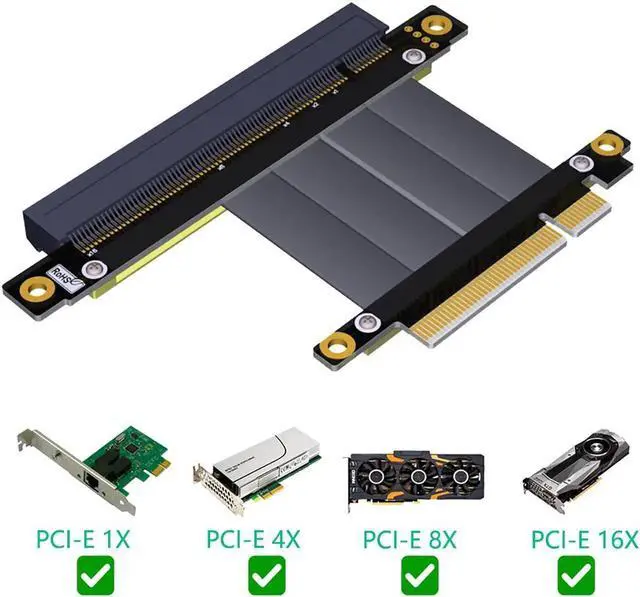 Main image of PCIE Riser PCI-E 8X to 16X Riser Extender Card Adapter PCIe 16X PCI Express Flexible Cable PCIe Gen3 8Gb Cables 15cm Axial Cable