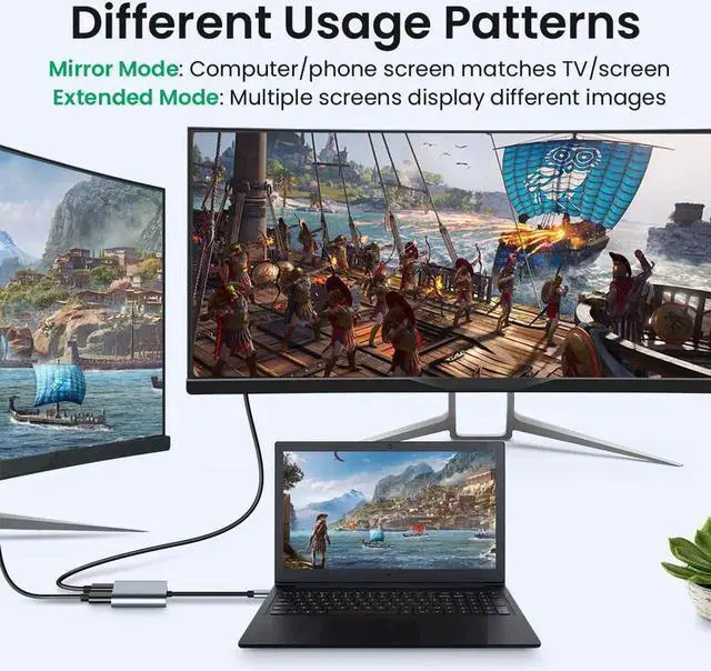 Alt view image 5 of 7 - Type-C to Dual HDMI-Compatible USB 3.0 PD Converter 4 in 1 USB C Dock Station Hub 4K Adapter Cable For Phone Macbook Laptop TV