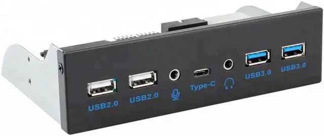 Main image of 5.25 Inch USB 3.0 2.0 USB Type C HD Audio Port Front Panel Aluminum USB Type-C