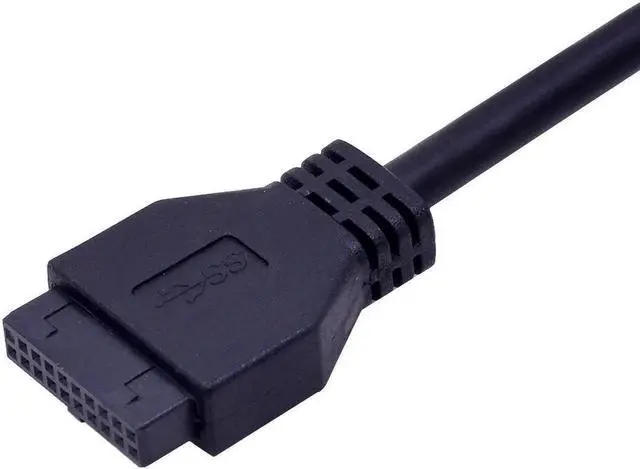 Alt view image 2 of 7 - 20 Pin 4 Port USB 3.0 Front Panel USB 2.0 Hub HD Audio 3.5mm Earphone Jack MIC Interface for PC Desktop 3.5" Floppy Bay