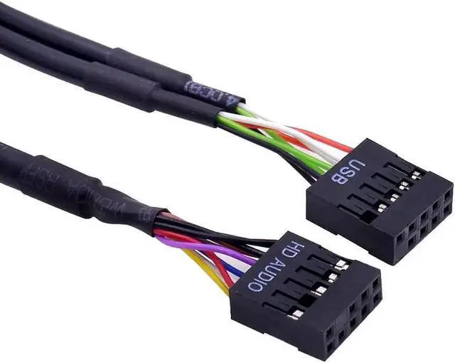 Alt view image 7 of 7 - 20 Pin 4 Port USB 3.0 Front Panel USB 2.0 Hub HD Audio 3.5mm Earphone Jack MIC Interface for PC Desktop 3.5" Floppy Bay