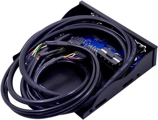 Alt view image 6 of 7 - 20 Pin 4 Port USB 3.0 Front Panel USB 2.0 Hub HD Audio 3.5mm Earphone Jack MIC Interface for PC Desktop 3.5" Floppy Bay