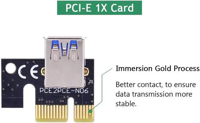 Alt view image 5 of 7 - VER006 PCI Express PCI-E Riser Card 60CM USB 3.0 Cable PCIE 1X to 16X Extension Adapter for BTC Miner GPU Mining