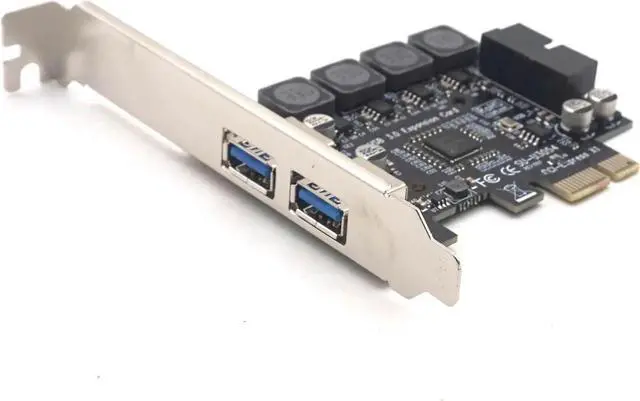 Alt view image 7 of 7 - 2 Port USB 3.0 PCI-E Express card PCIE to USB3.0 hub 19pin Front-facing Expansion Card 5Gbps Super High Speed Adapter