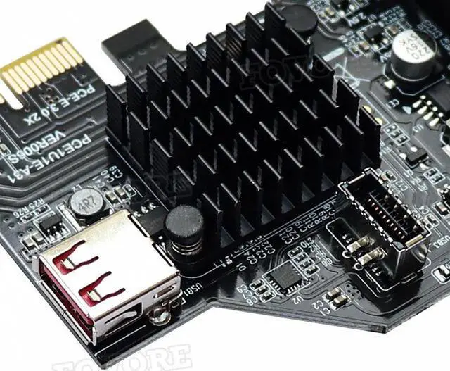 Alt view image 3 of 7 - PCI Express 3.0 USB 3.1 PCI-E Card PCIe USB Adapter Raiser Type-E USB3.1 gen2 10gbps+USB2.0 Expansion Card