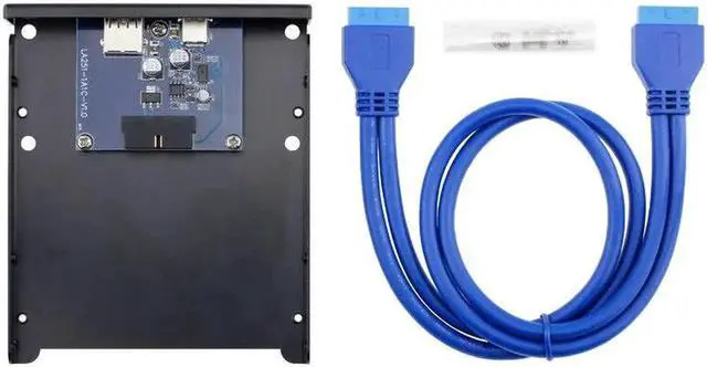 Alt view image 3 of 6 - USB 3.0 Type-A & USB 3.1 Type-C USB-C Dual Port to Motherboard 20 Pin Front Panel for 3.5" Floppy Bay