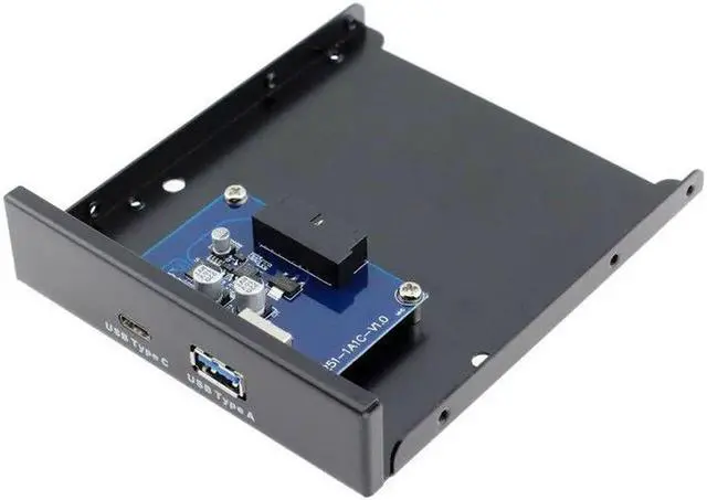 Alt view image 5 of 6 - USB 3.0 Type-A & USB 3.1 Type-C USB-C Dual Port to Motherboard 20 Pin Front Panel for 3.5" Floppy Bay