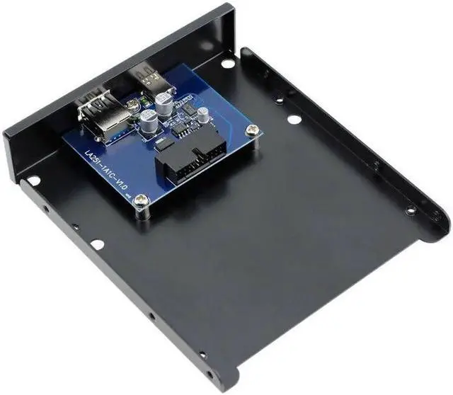 Alt view image 2 of 6 - USB 3.0 Type-A & USB 3.1 Type-C USB-C Dual Port to Motherboard 20 Pin Front Panel for 3.5" Floppy Bay