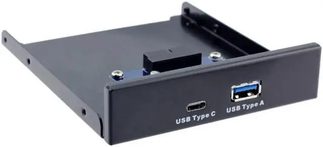 Alt view image 4 of 6 - USB 3.0 Type-A & USB 3.1 Type-C USB-C Dual Port to Motherboard 20 Pin Front Panel for 3.5" Floppy Bay