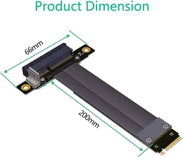 Alt view image 3 of 7 - Riser PCIe x4 3.0 PCI-E 4x To M.2 NGFF NVMe M Key 2280 Riser Card Gen3.0 Cable Extender M2 PCI Express Extension Cable 32G/bps