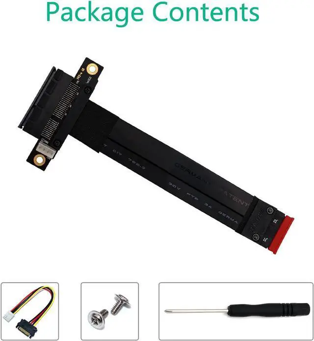 Alt view image 2 of 7 - Riser PCIe x4 3.0 PCI-E 4x To M.2 NGFF NVMe M Key 2280 Riser Card Gen3.0 Cable Extender M2 PCI Express Extension Cable 32G/bps