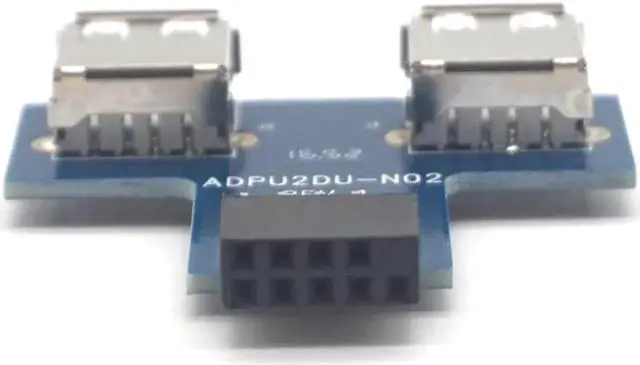 Alt view image 6 of 7 - Motherboard USB 2.0 9Pin Female to 2 Port A Female Adapter Converter PCB Board Card Extender Internal PC Case